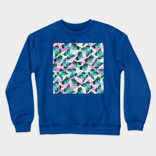 Blue Butterflies Pattern Crewneck Sweatshirt